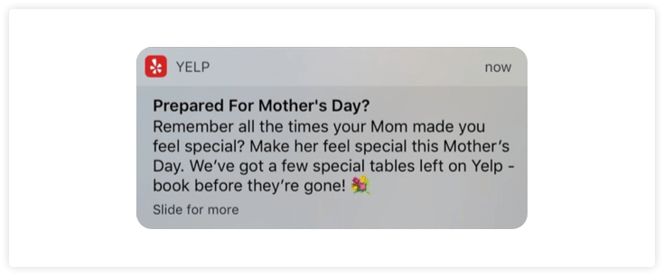 Yelp Notification