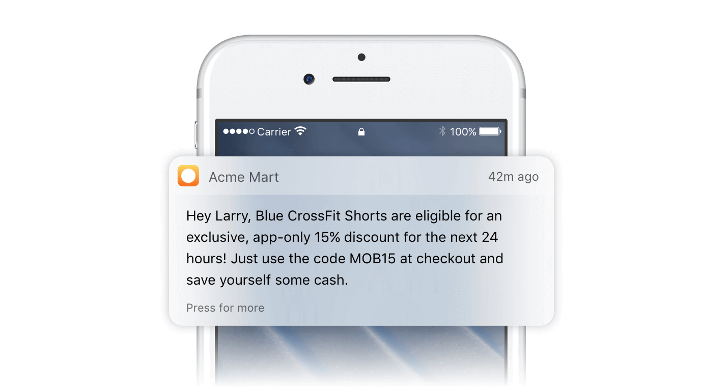 Triggered Push Notification for Discount