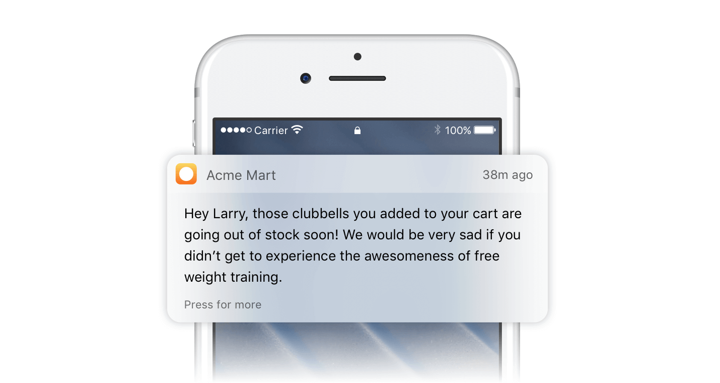 Scheduled Push Notifications Add to Cart
