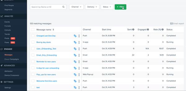 Campaign-reporting-label-filter