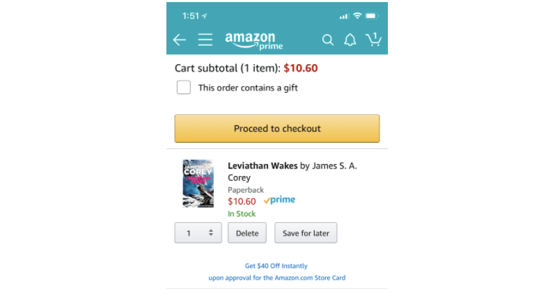 Omnichannel mobile cart experience persists data across multiple devices on Amazon