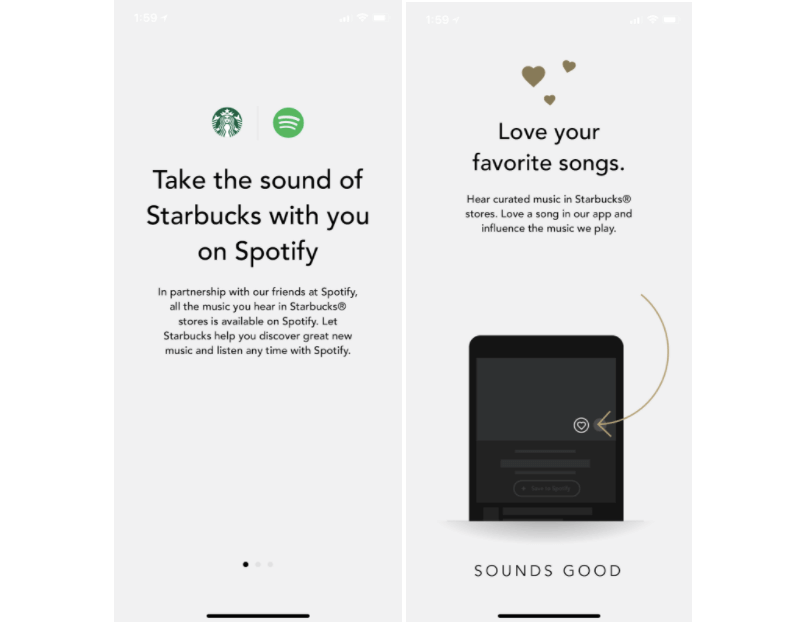 Starbucks offers a full omnichannel experience allowing customers to take the music heard within stores with them on mobile