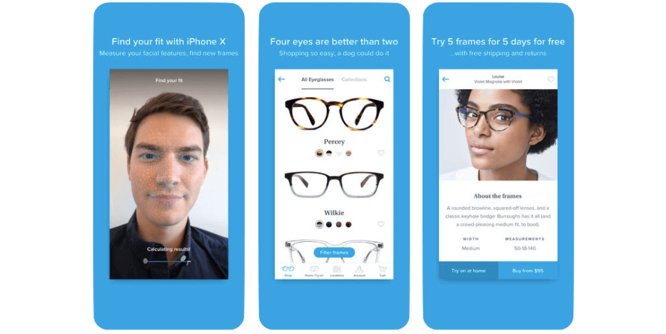 Warby parker’s user experience and mobile eye exam offer a streamlined capabilities and less friction for customers
