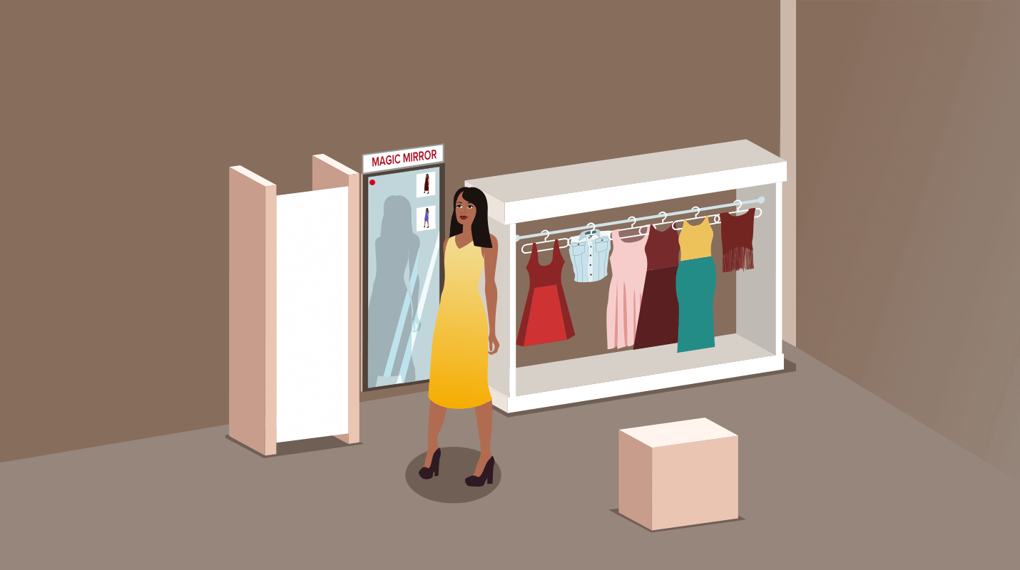 A Shopper in front of a Memory Mirror - 4 ingredients of an effective Omnichannel Marketing Strategy