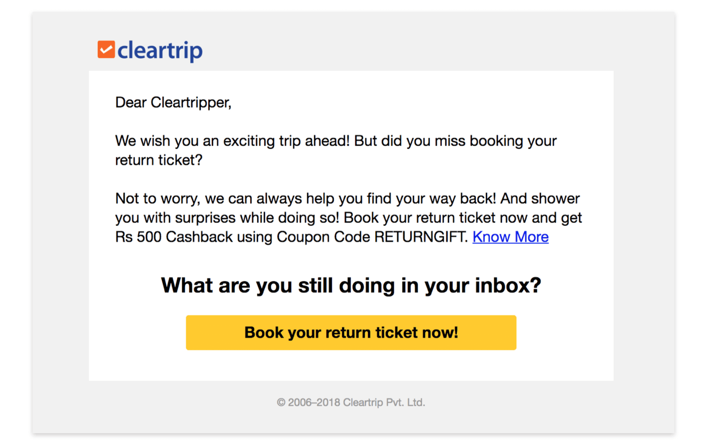 Cleartrip Email Campaign