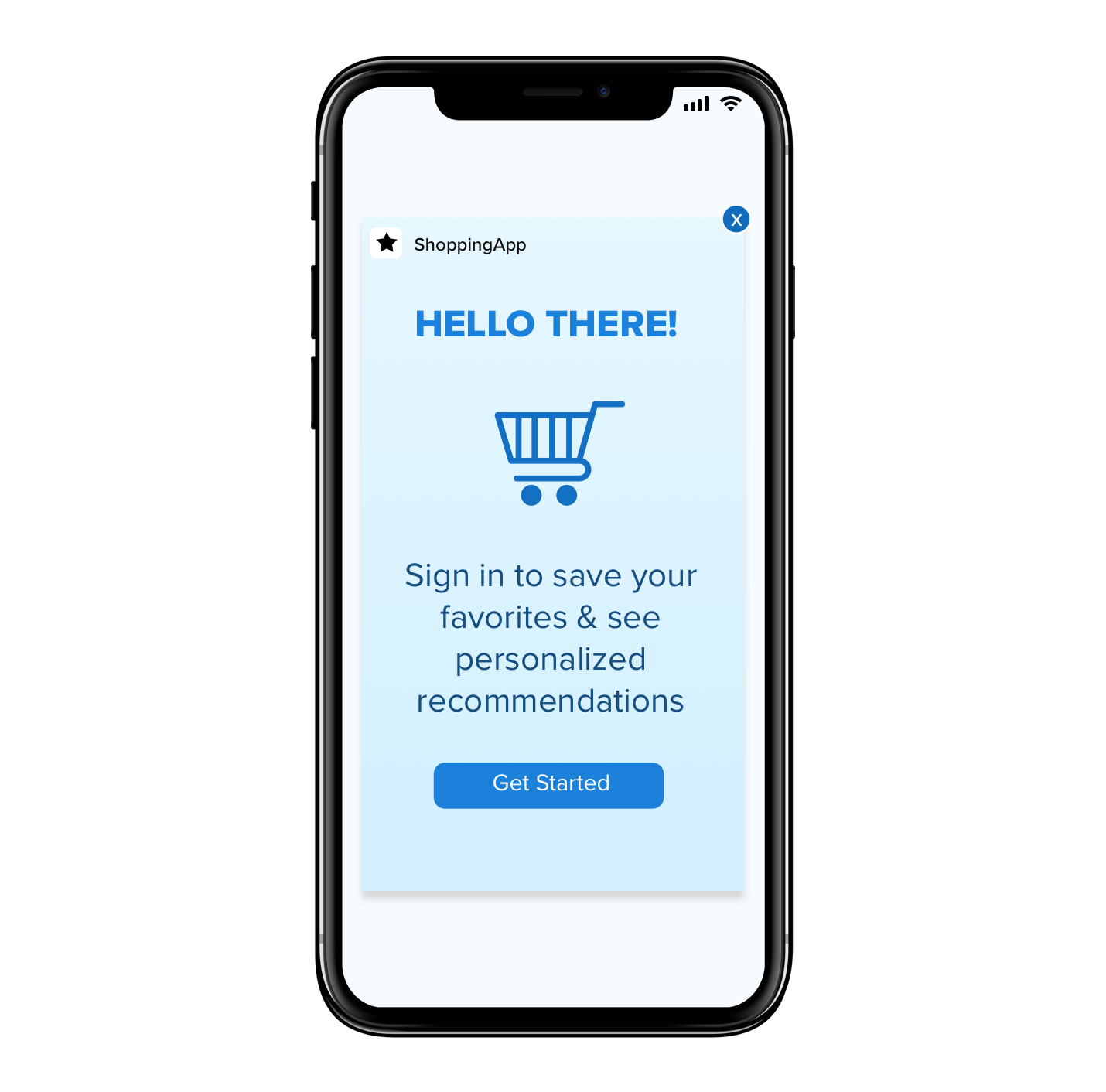 In-app Message Ecommerce