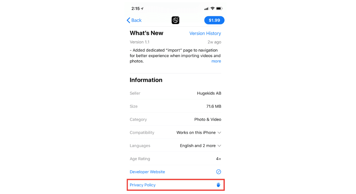 App Store Privacy Policy