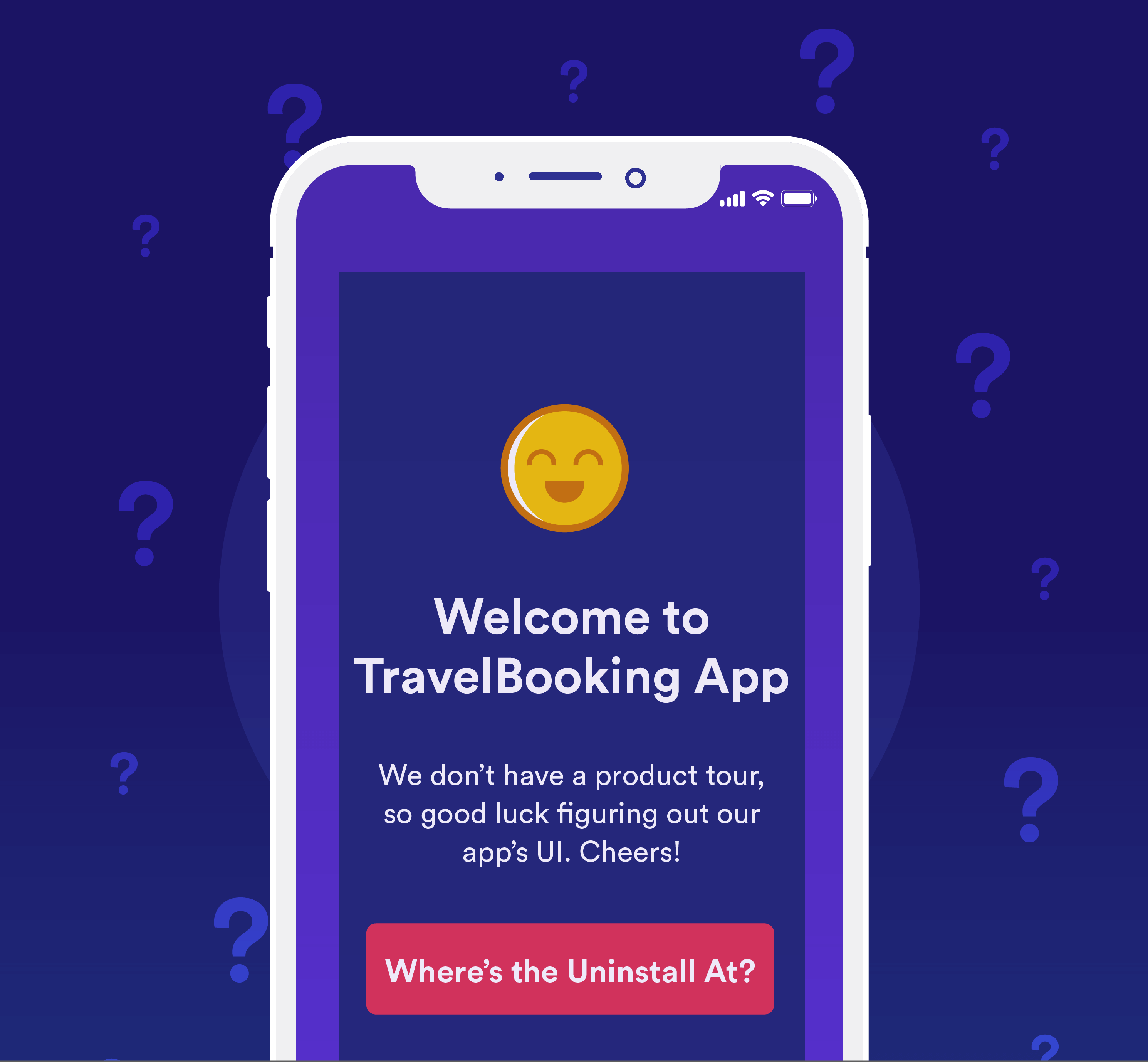 Welcome to TravelBooking App. We don’t have a product tour, so good luck figuring out our app’s UI