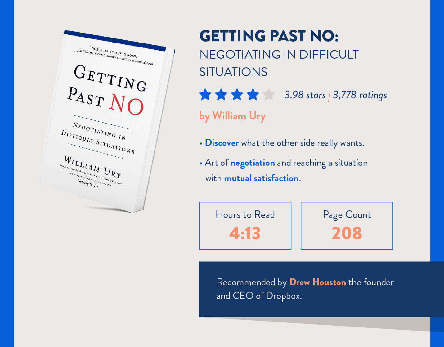 books for mobile marketers getting past no by William Ury hours to read and page count