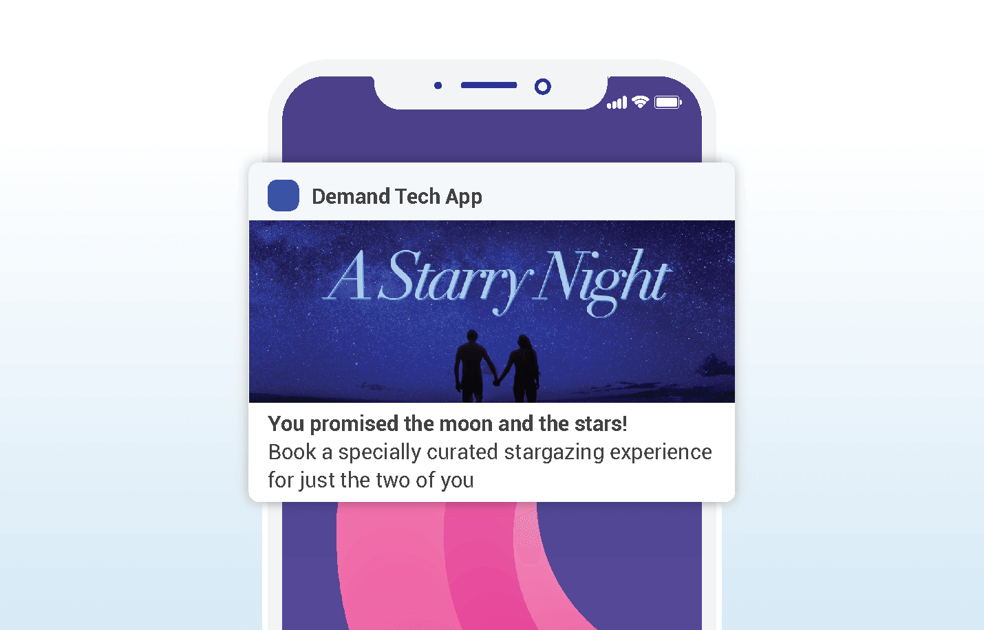 Valentines push notifications -Demand Tech - Gift an Experience