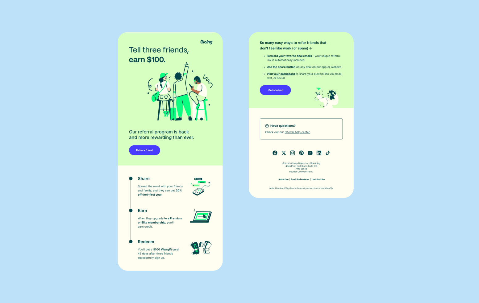 Referral Post Example of Going