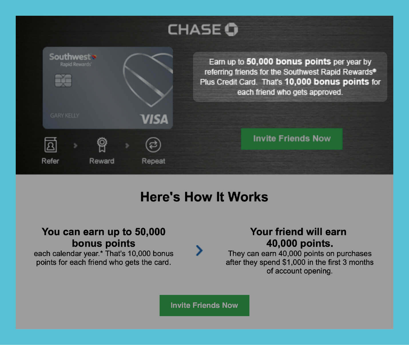 referral email from chase offering large valuable prize for referrals