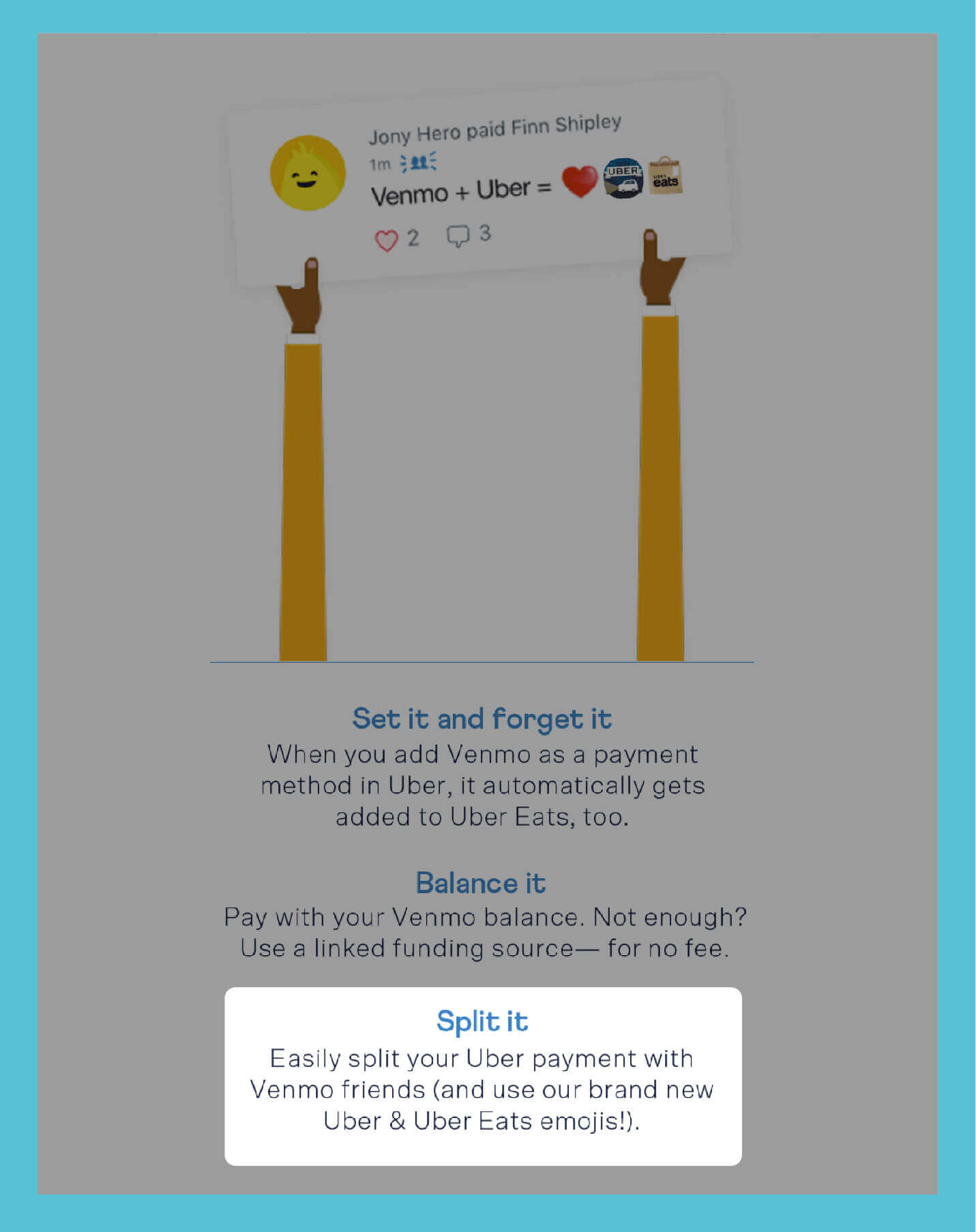 referral email examples from partnership with Uber and Venmo to pay friends and attract new users simultaneously