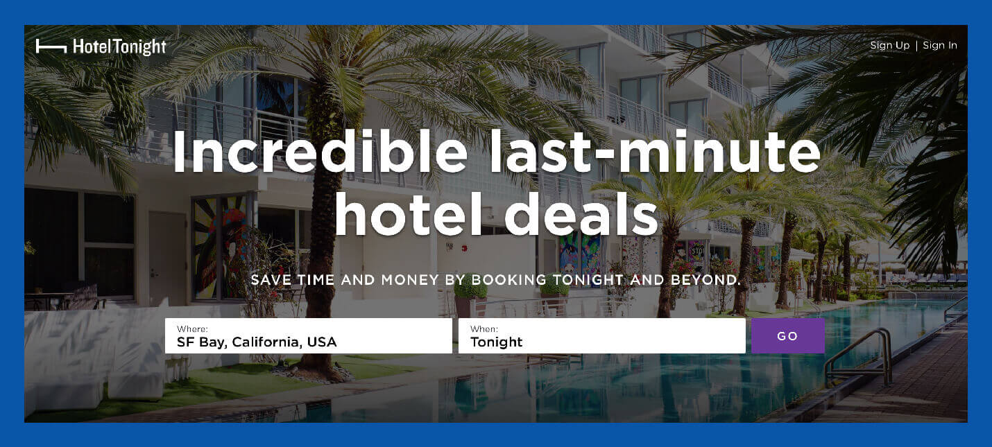 hotel tonight value proposition example baked into the company name