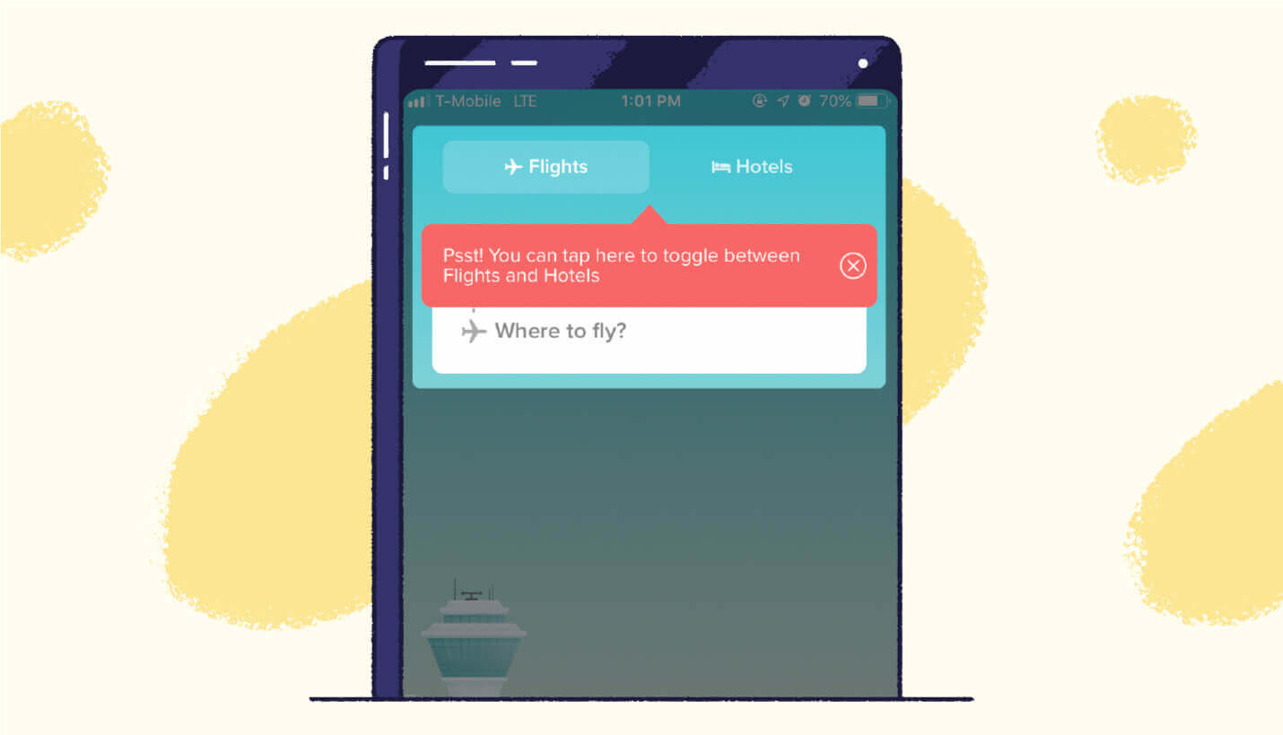 In-app message from hopper to onboard users