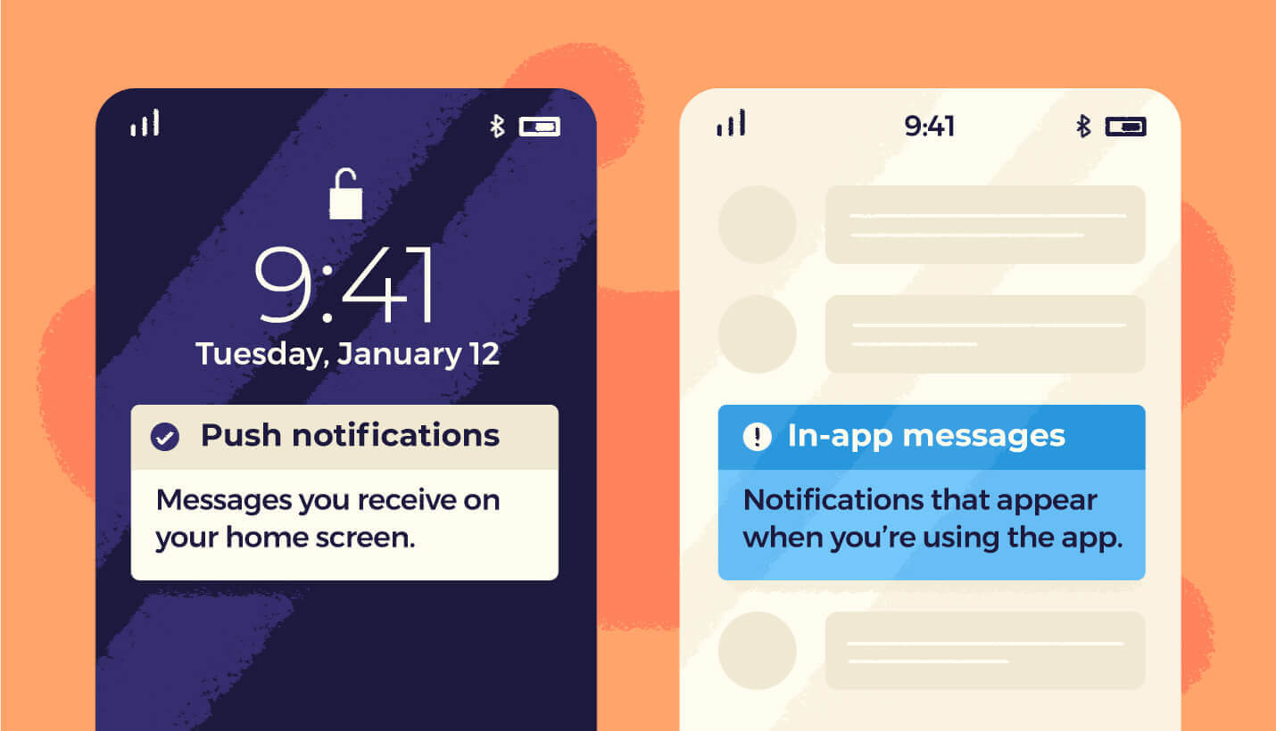 push notifications vs in-app messages 