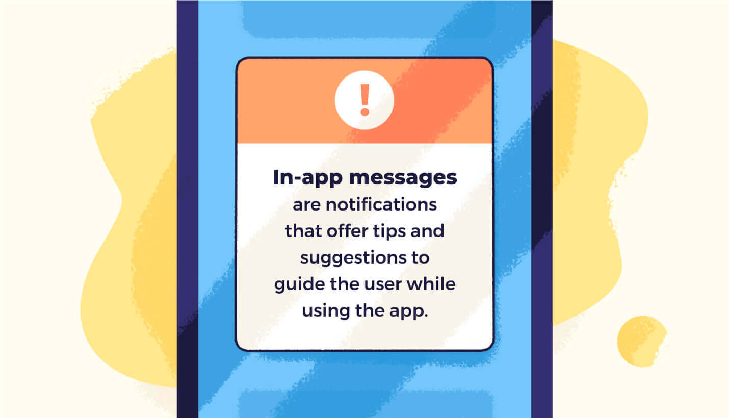 in app messages definition on a phone screen as an example