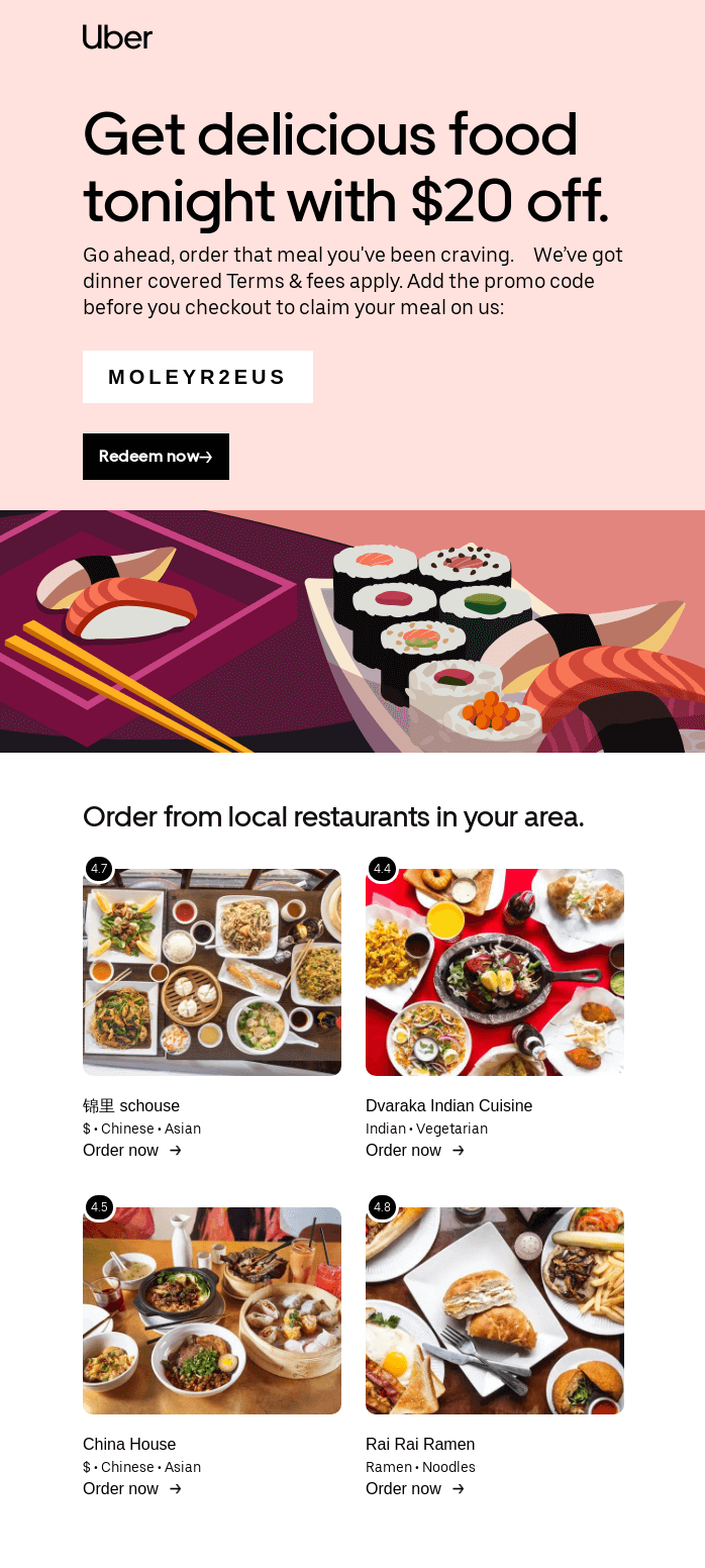 Uber win-back email
