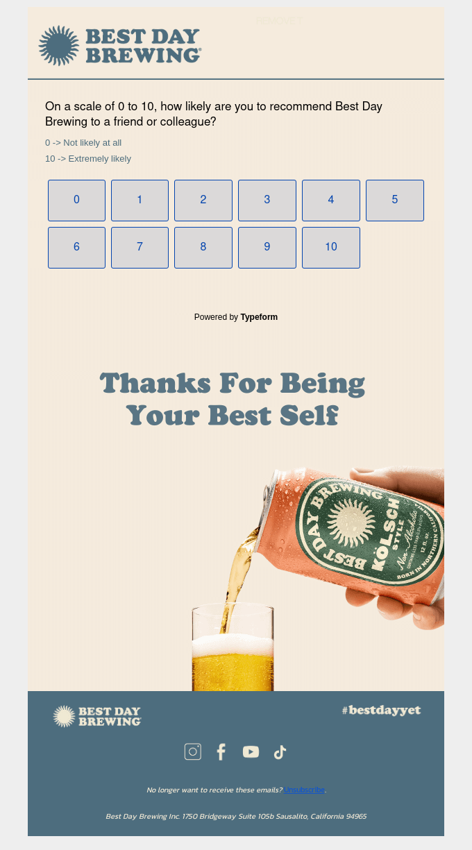 best day brewing win-back email