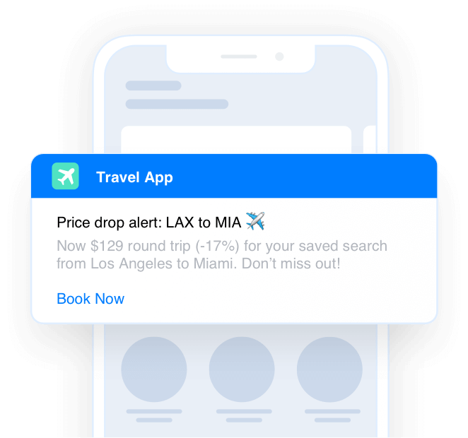 User actions notification