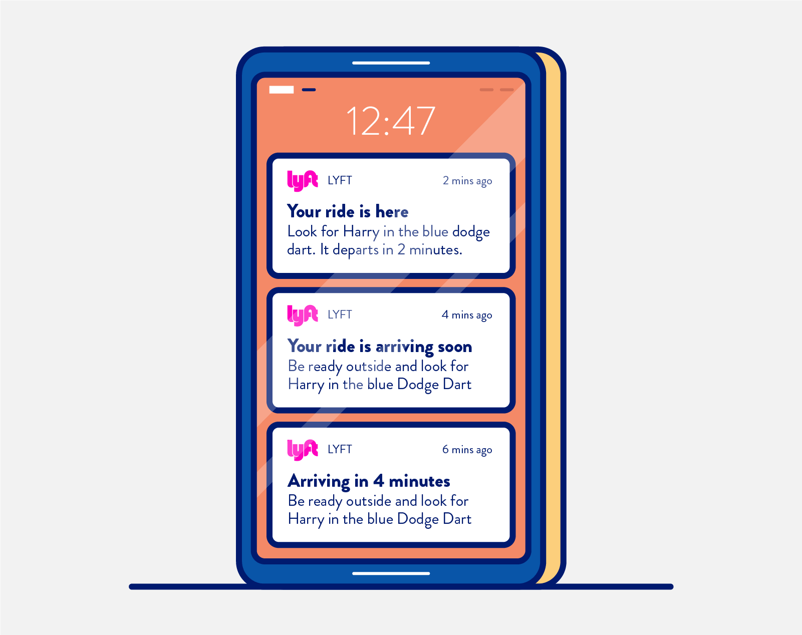 push notification trigger campaign example from Lyft