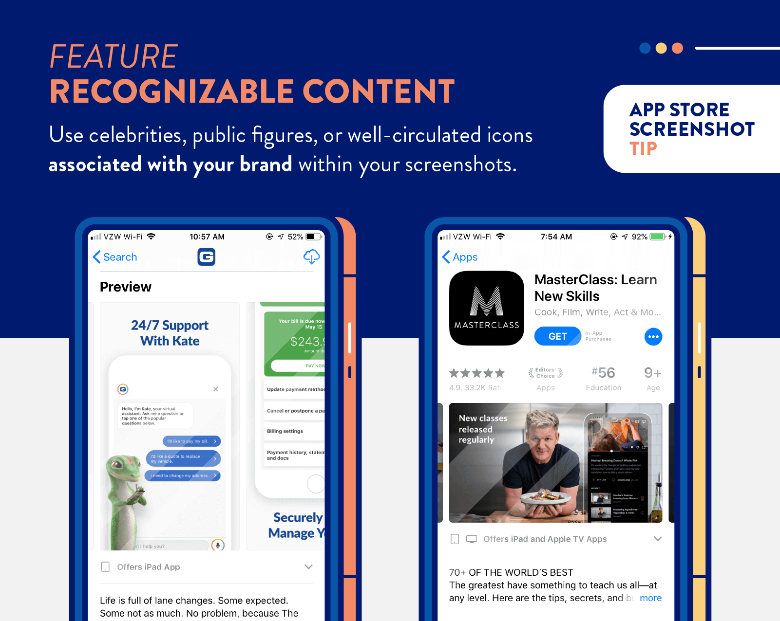 app store screenshots tip to feature recognizable content and celebrities