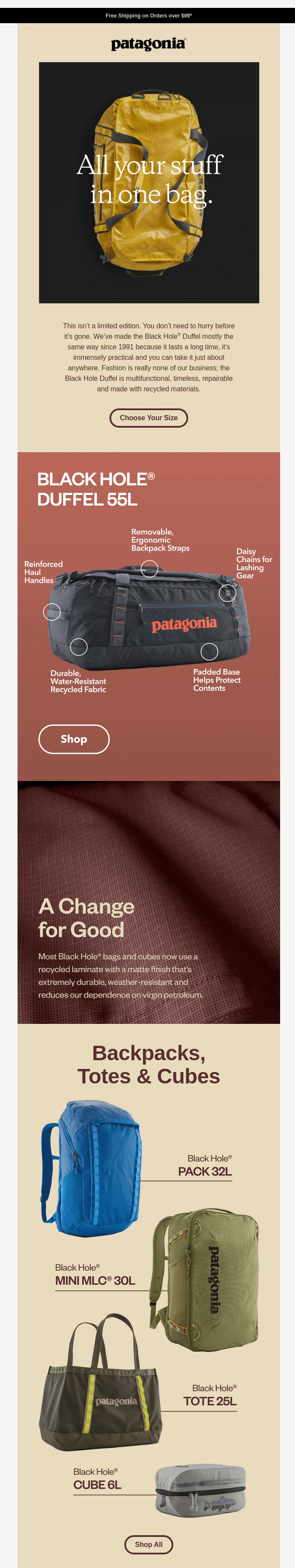 patagonia onboarding email