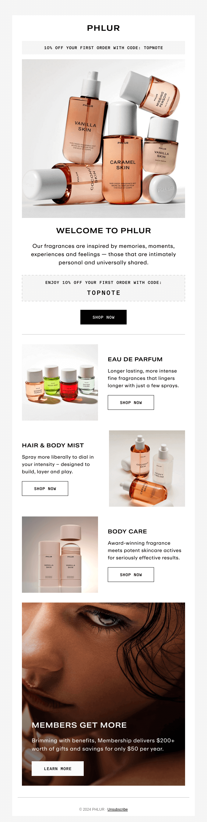 phlur onboarding email