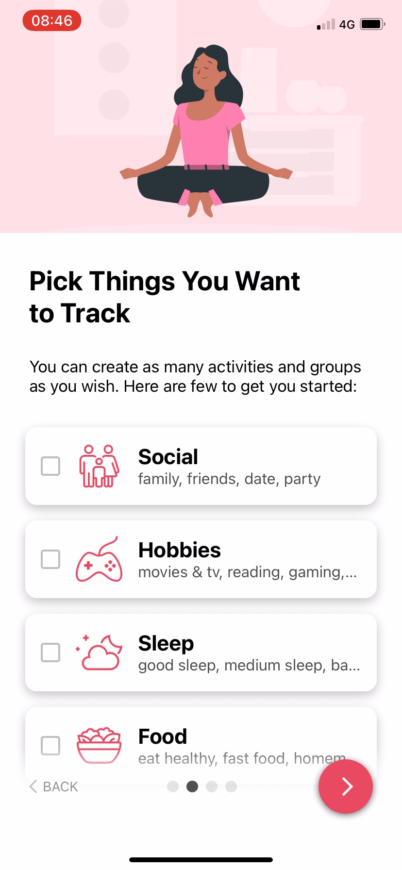Daylio app onboarding 2