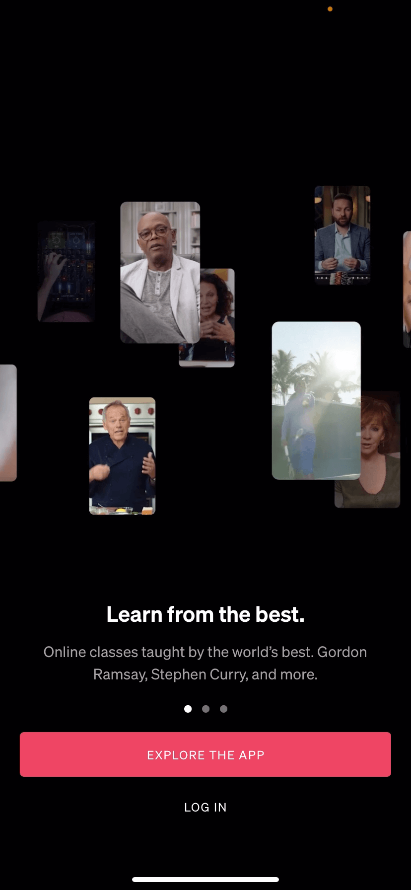 Masterclass app onboarding 1