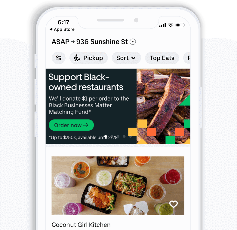 UberEats app onboarding