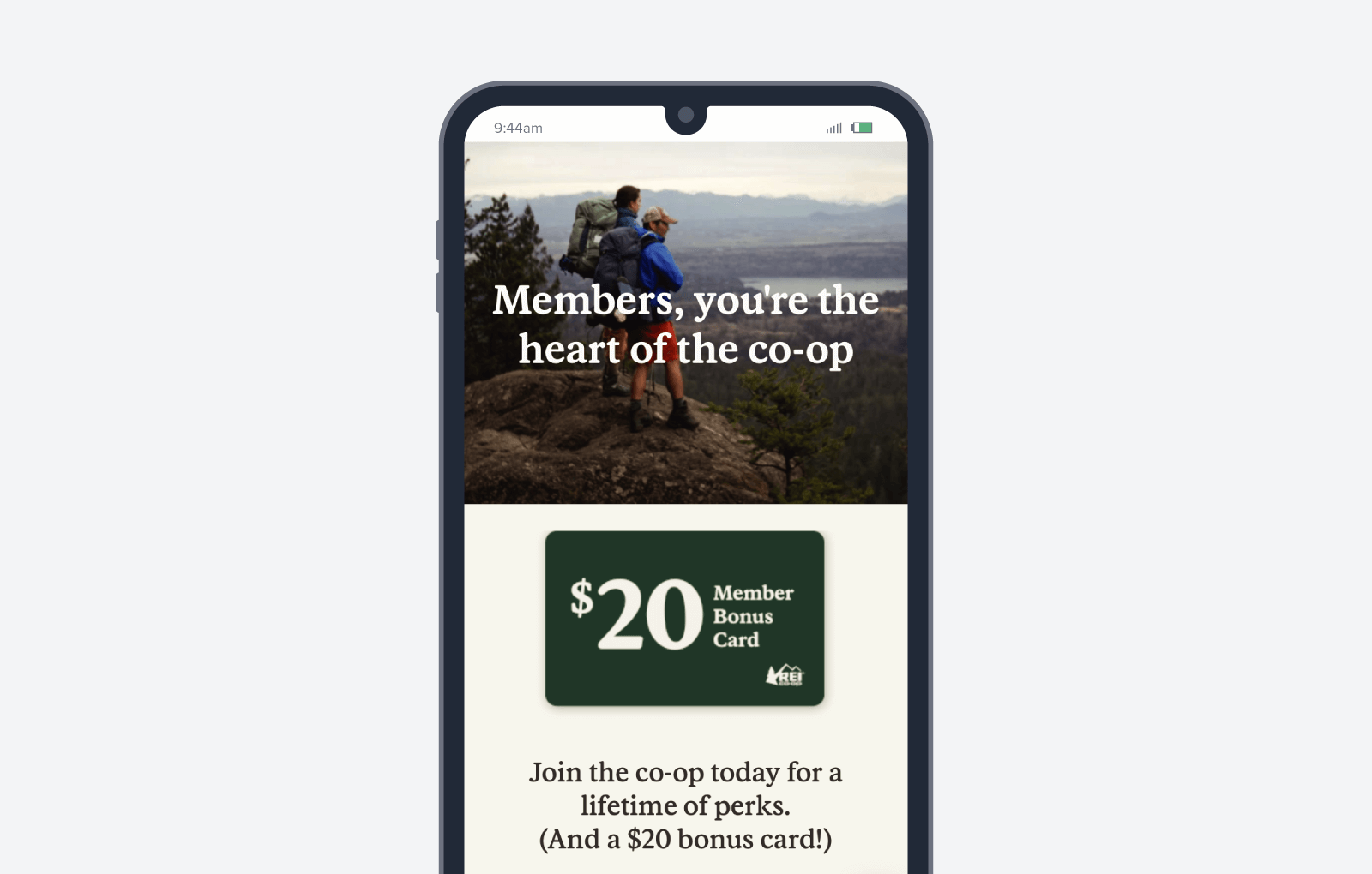 REI's Co-op Membership loyalty program screenshot