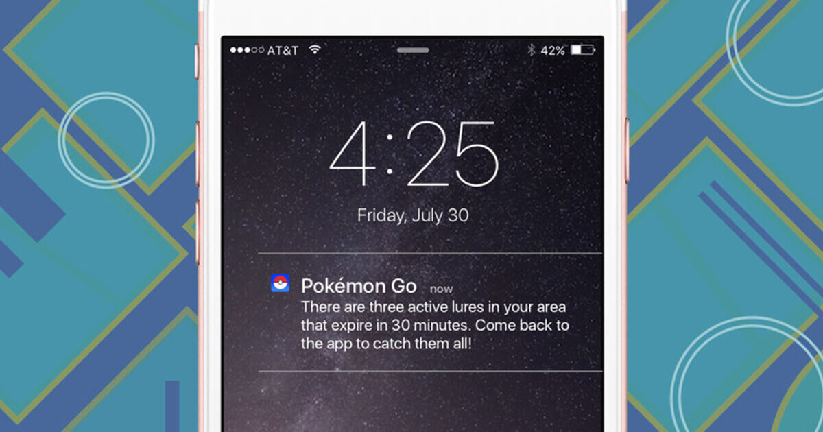 Screenshot of a push notification from Pokemon Go. 