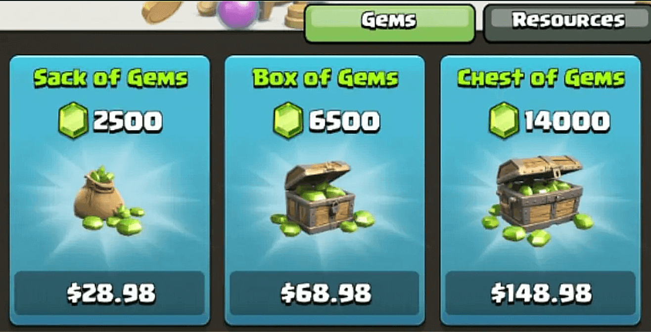 Screenshot of a 2022 in-game offer in Clash of Clans.