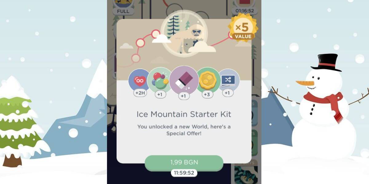 Two Dots screenshot showing an in-app message during a liveops event.