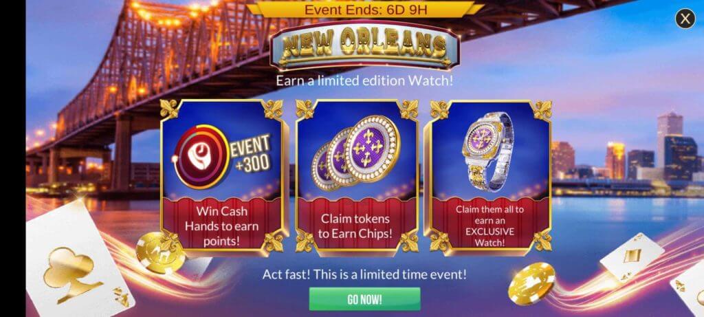 Zynga Texas Hold’em Poker screenshot showing the rewards a player could earn.