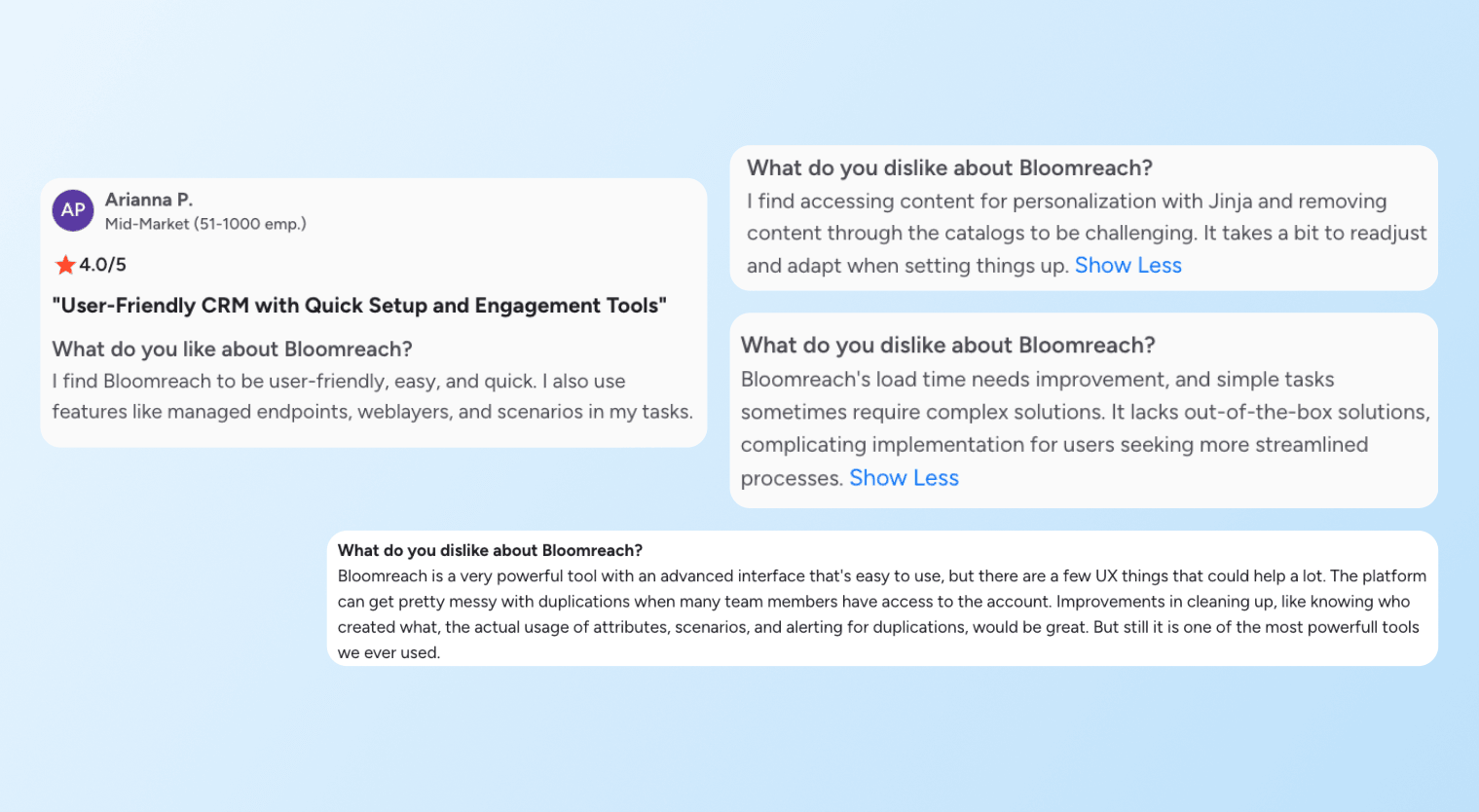 Braze competitors - Bloomreach reviews