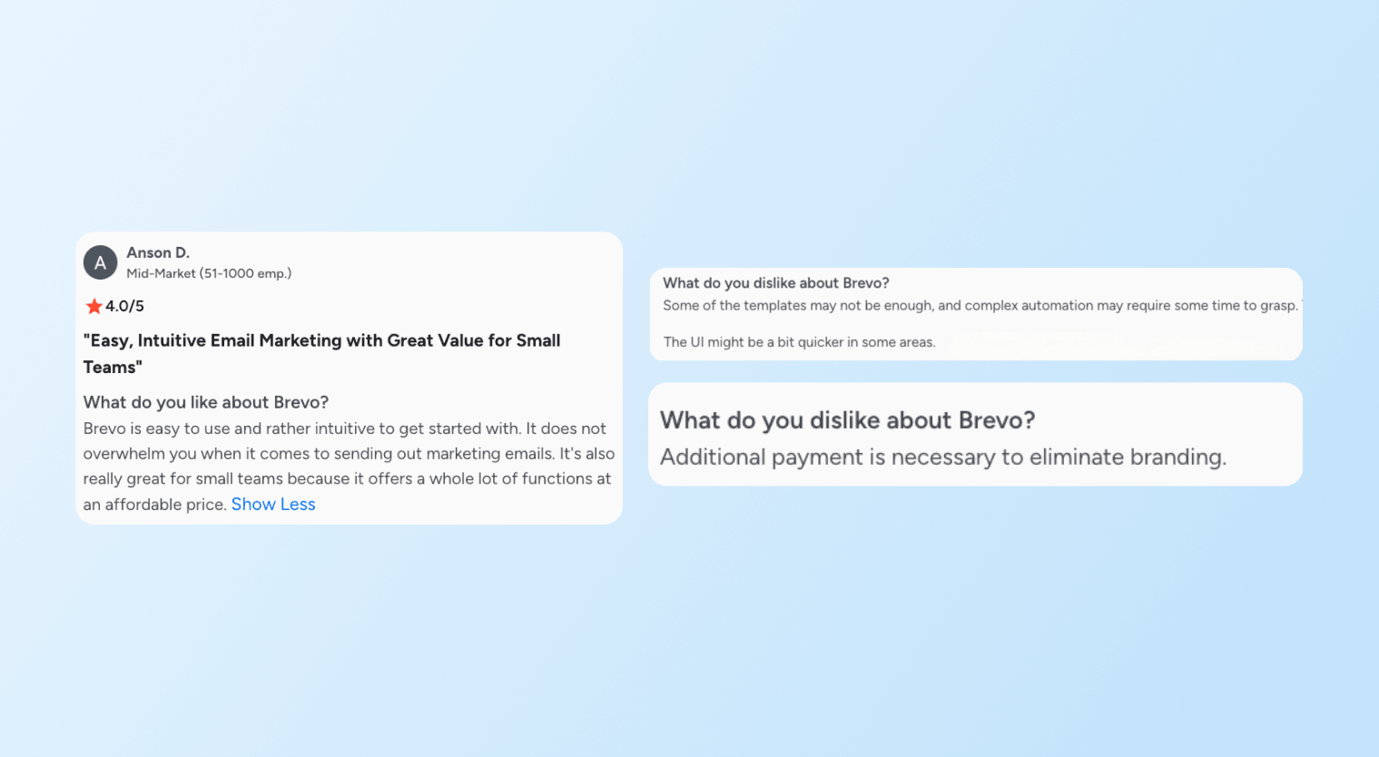 Braze competitors - Brevo reviews