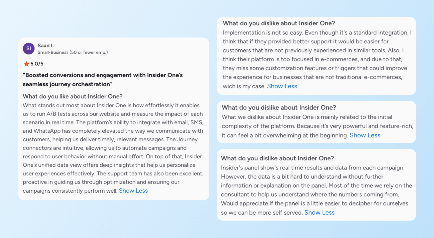 Braze competitors - Insider One reviews