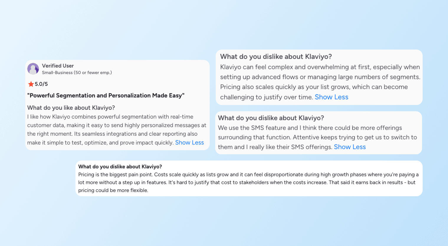 Braze competitors - Klaviyo reviews