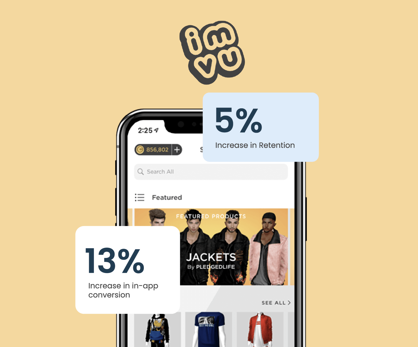 IMVU used CleverTap's Product Experiences to introduce a segmented home screen experience