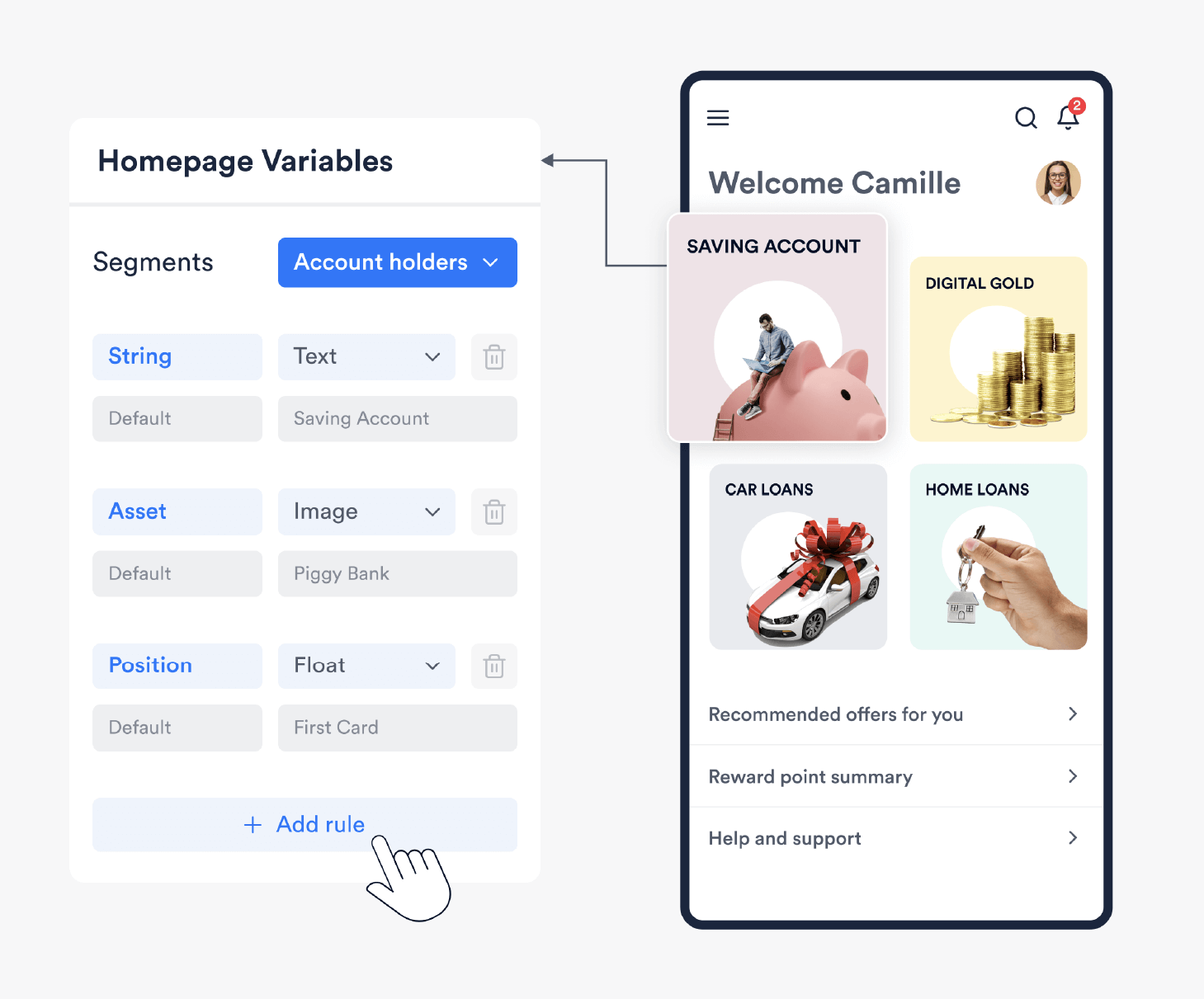 Remotely control and customize the app's interface