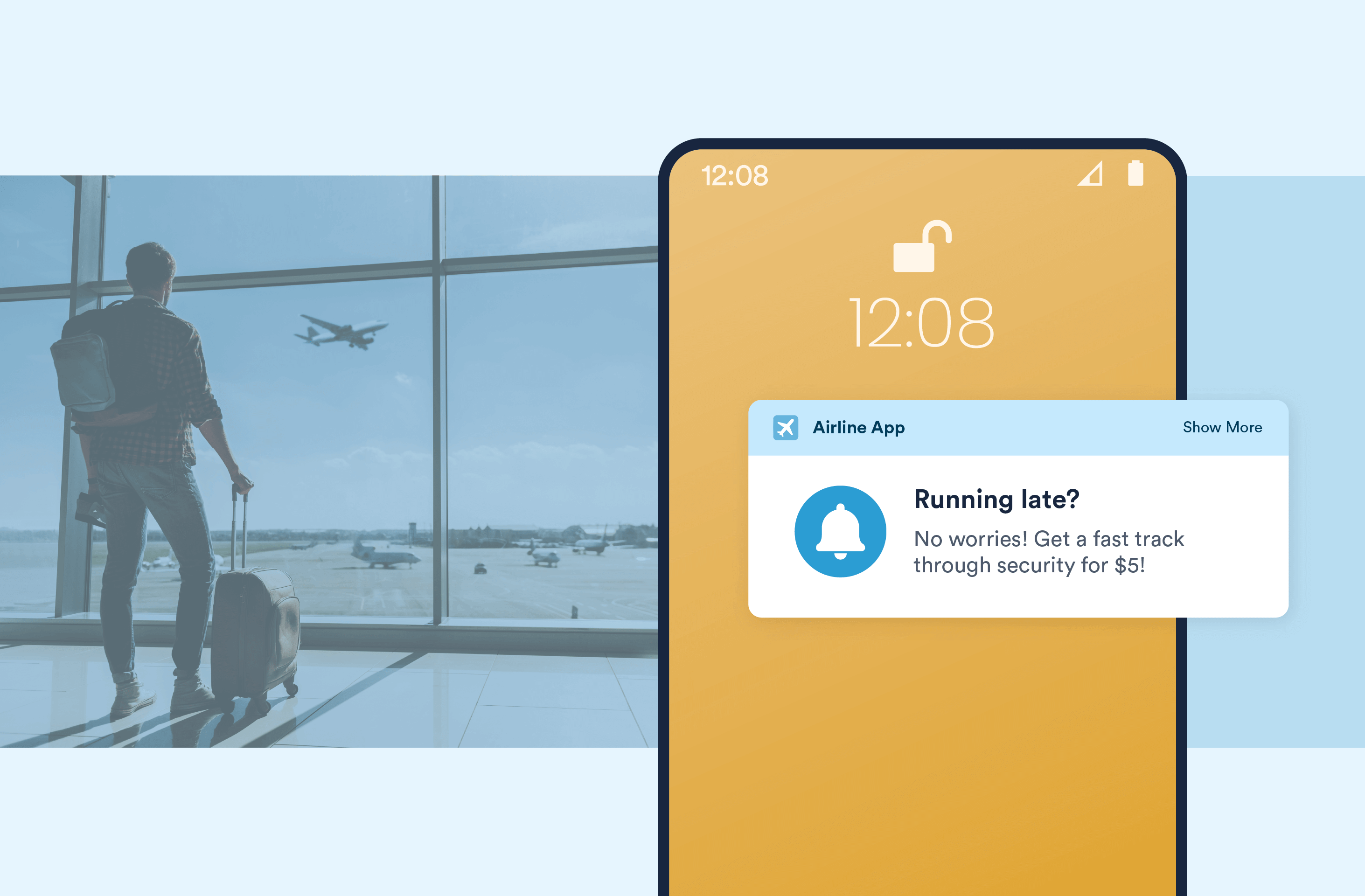 Airline app location based marketing example
