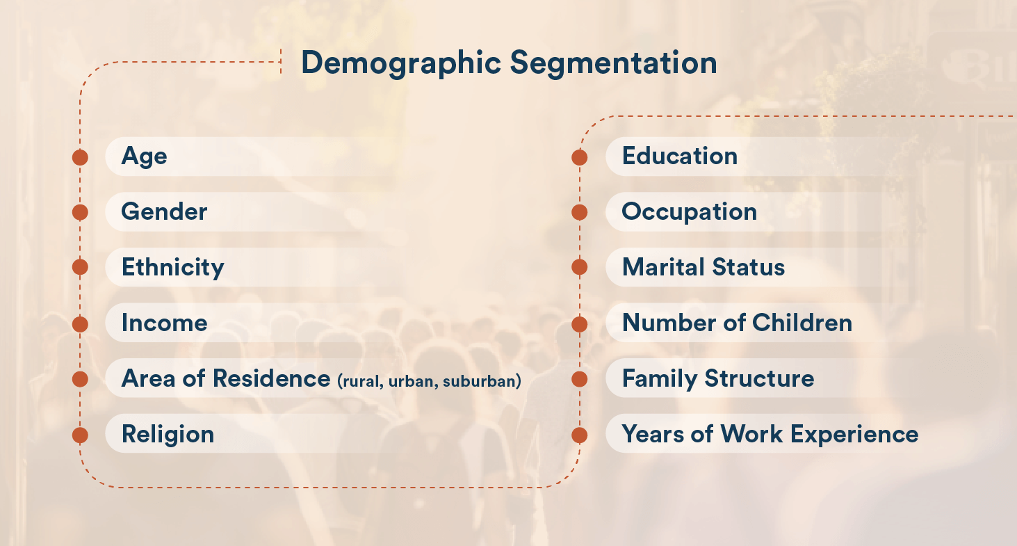 Demographic segmentation variables