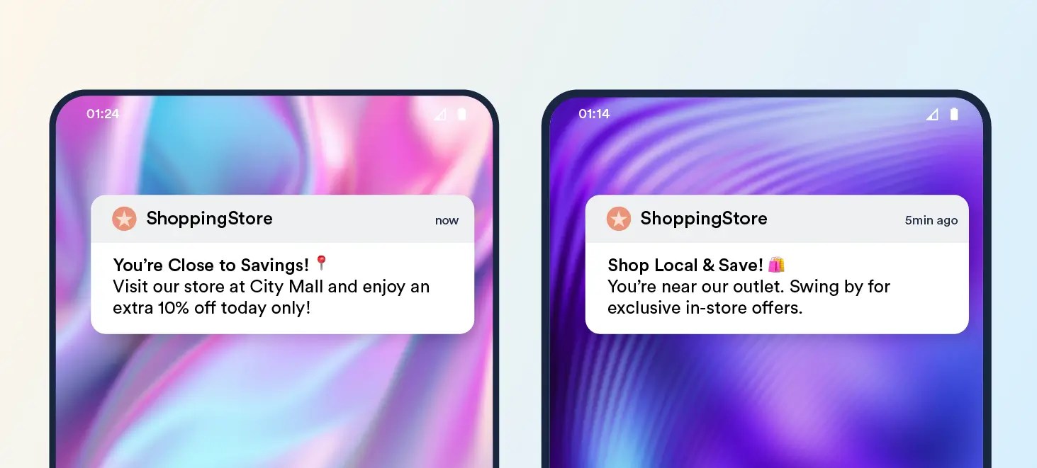 Location-Based e-commerce push notifications