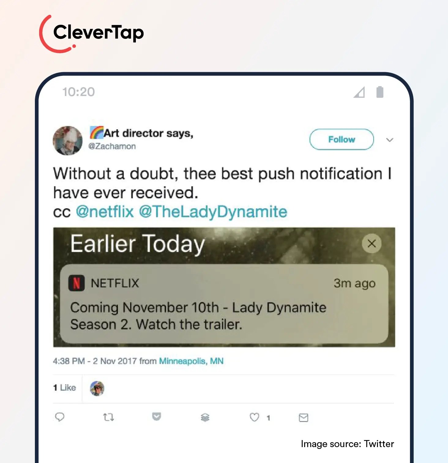 Netflix's example on What separates good push notifications from great ones