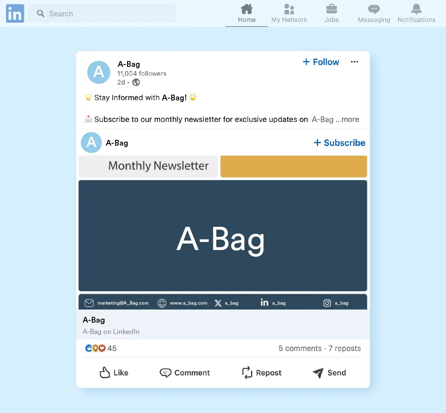Promoting email subscriptions on social media
