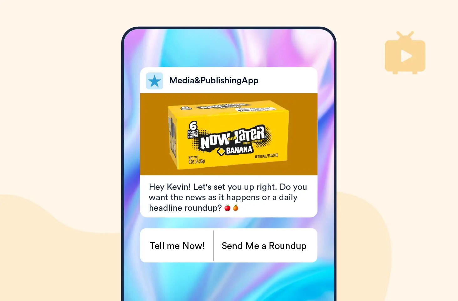 Push Notification template to Ask User if They’d Prefer Headlines as They Happen, or a Daily Digest