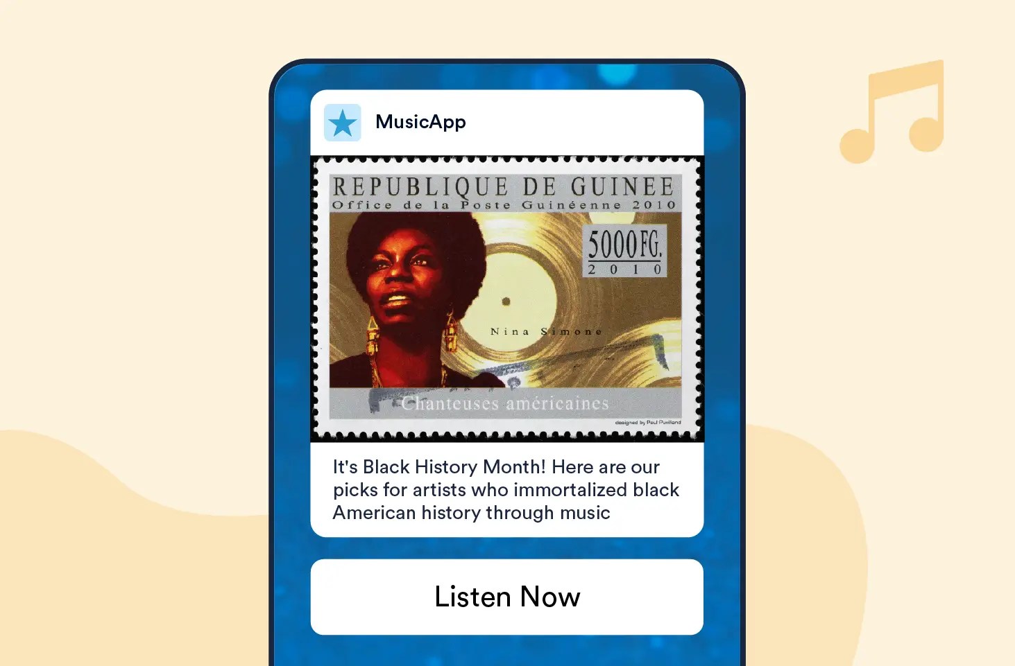 Push Notification template to Commemorate National Day or Month