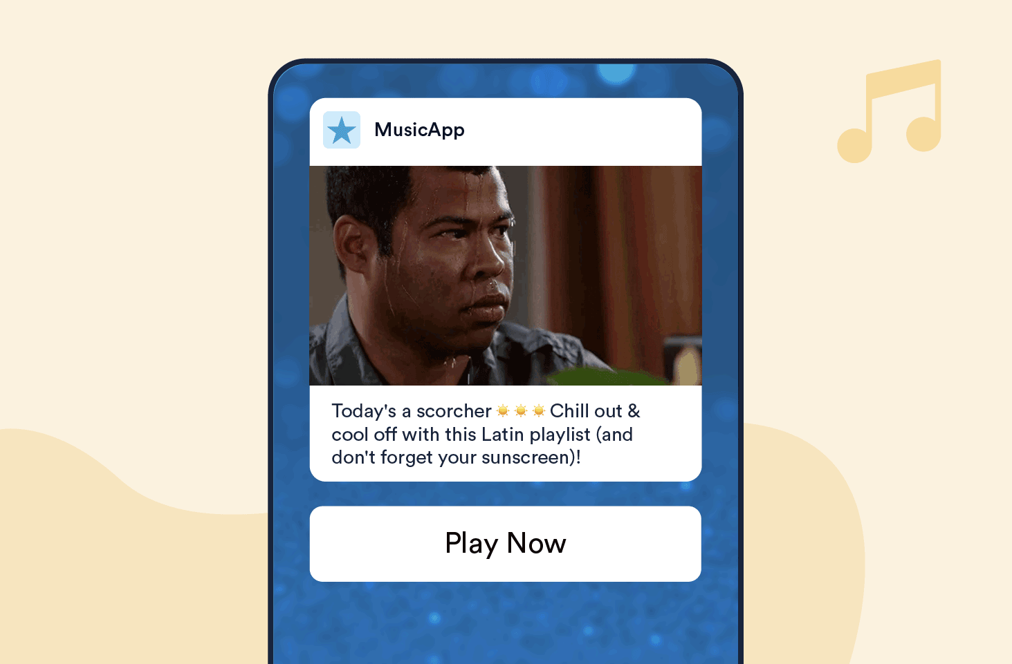 Push Notification template to Recommend a Soundtrack Based on the Weather